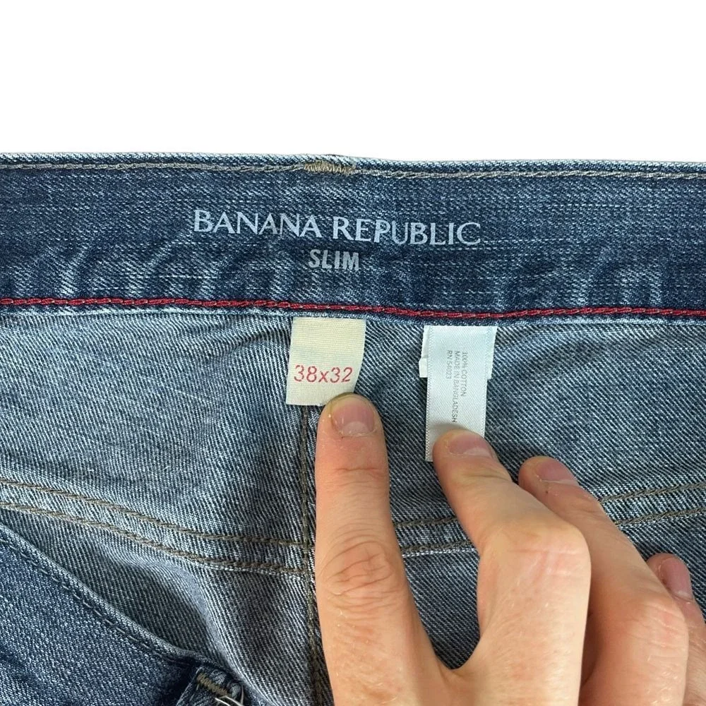 Banana Republic‎ Slim Jeans Mens 38x32 Blue Medium Wash 100% Cotton Denim